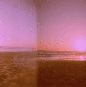 A sunset in Venice beach shot on 120 film with a Holga camera.