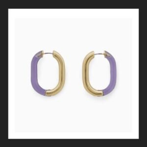 gold and purple hoop earrings